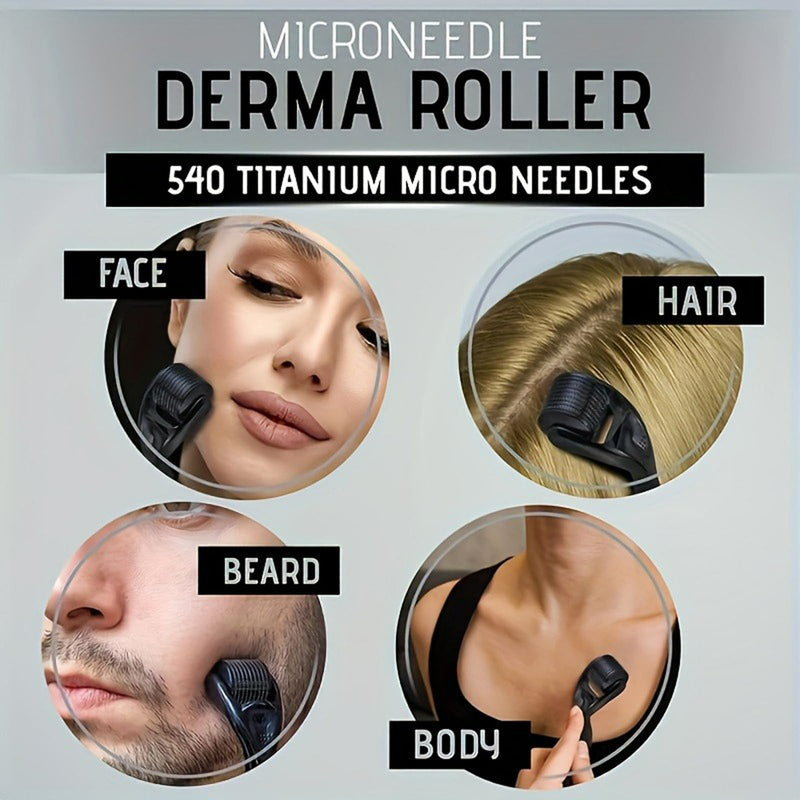 Micro Needling Roller, Dermaroller for Hair Growth, Microneedle Roller for Face 0.5mm Needle, Microneedling Roller for Face Scalp Men and Women Use 1PCS
