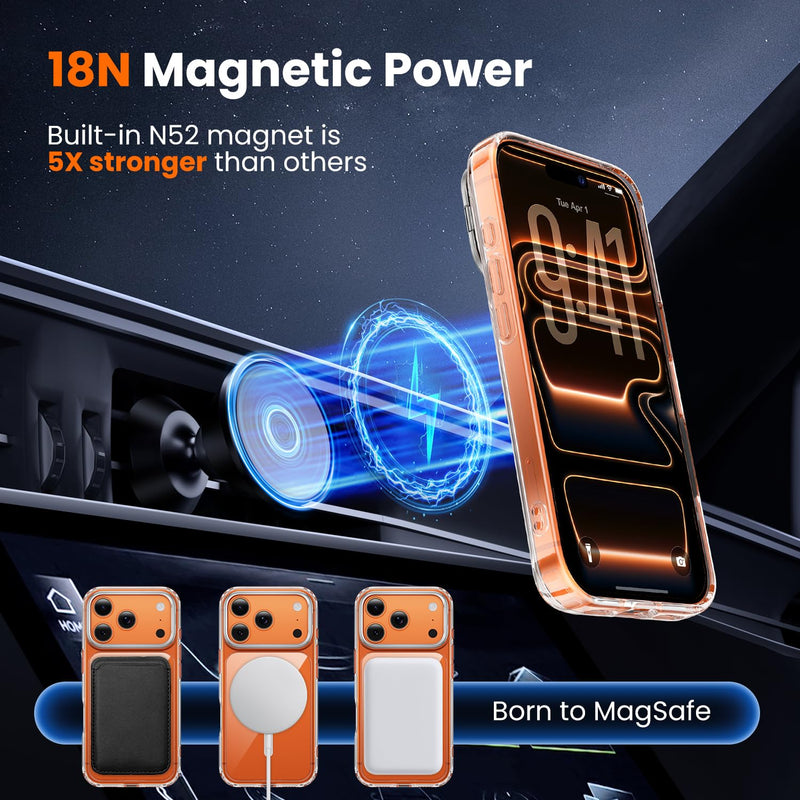 toushion 2 in 1 for iPhone 17 Pro Case Stand Clear | Build in Camera Stash Stand, Screen Protector *1, Not Yellowing, Fits MagSafe, Military-Grade Protection Clear Cam-Stand iPhone 17 Pro(6.3")