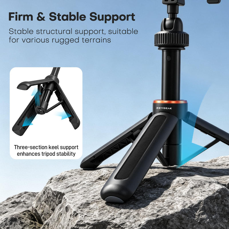 40cm/15.75" Action Camera Selfie Stick Tripod with 360° Ball Head, Extendable Handheld Monopod for Vertical Shooting, Lightweight Vlogging Accessories for GoPro, DJI Osmo Action, Insta360 Ace Pro