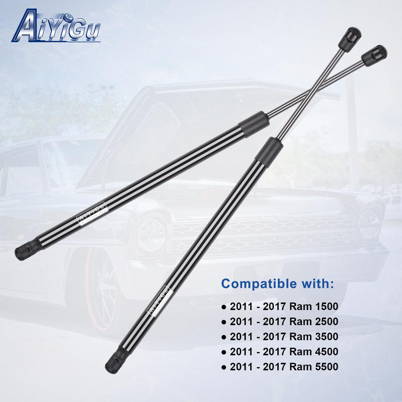 7018 Front Hood Struts Shocks Lift Supports Gas Springs Compatible with Dodge 2011 2012 2013 2014 2015 2016 2017 Ram 1500 2500 3500 4500 5500, Pack of 2 PCS Replaces PM3420 SG314074