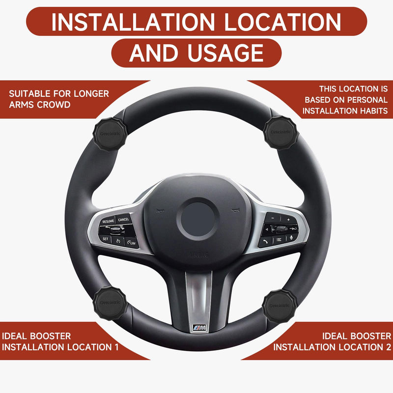 Steering Wheel knob Rotator, Vehicle Steering Wheel Rotator Ball Durable Suicide knob for Cars, SUV，Pickup Trucks, semi-Trailers, Vans, Lawn mowers, Tractors, Boats, etc (Black Cowhide) Black cowhide