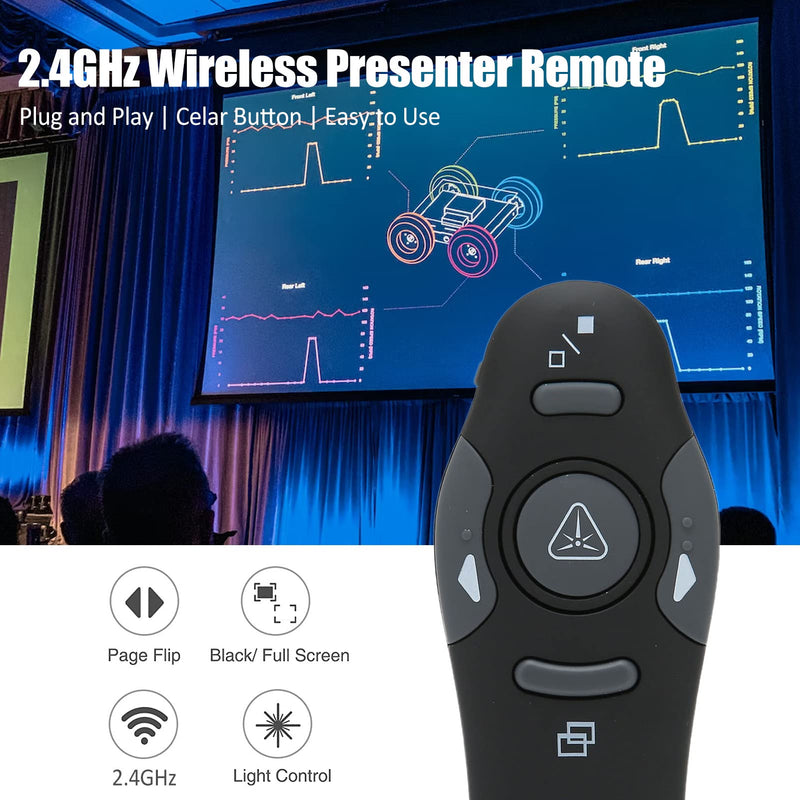 Presentation Clicker, Presenter Remote Clicker for Presentation Remote, PPT Clicker 2.4GHz USB Presentation Clicker for Computer, Laptop,
