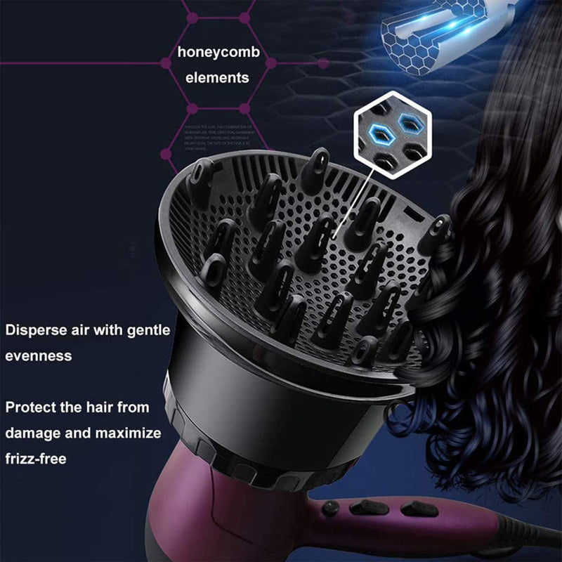 UUOCOLOR Adjustable Hair Dryer Diffuser for 3.5–6.8 cm Hair Dryer Outlets, Hair Dryer Diffuser Nozzle for Curly and Wavy Hair Styling