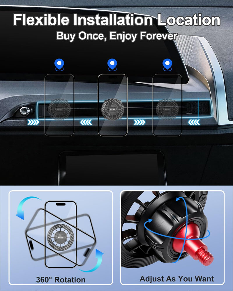 SKYLOTEC Magnetic Phone Mount for Cadillac Vistiq 2026 | Cell Phone Holder for Vistiq Dashboard Mount for MagSafe & iPhone Samsung