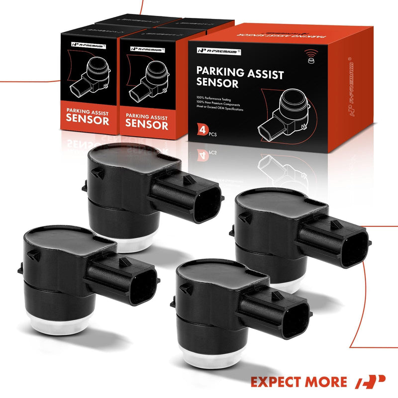 A-Premium 4-PC Reverse Backup Parking Aid Assist Sensor Compatible with Chevy, GMC, Buick, Cadillac & Saturn Models - Silverado, Traverse, Tahoe, Sierra, Yukon, Enclave, DTS, SRX, Escalade, Outlook 4-PC Set