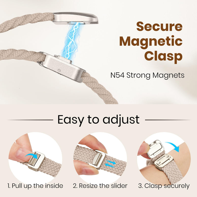 Knossen Slim Band and Case Compatible with Apple Watch Bands for Women 40mm | 3-in-1 Thin Magnetic Stretchy Strap and Screen Protector Cover, for iWatch Series 4-11/SE/SE2/SE3 42mm 41mm 44mm 45mm 46mm Milk Tea 40mm(series SE 6 5 4)