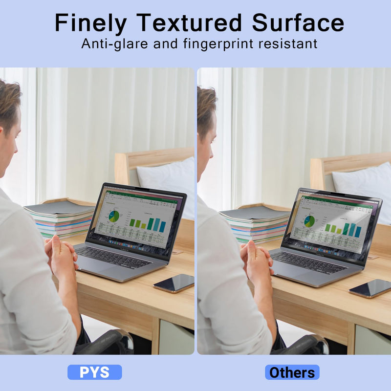 PYS [2024 New Version] NanoCling Privacy Screen for MacBook Pro 14 Inch - Reusable & Removable, 2Pcs Camera Cover Slide, Matte Finish, Case Friendly MacBook Pro 14 Inch (2021-2023, M1 M2 M3 Pro Max)