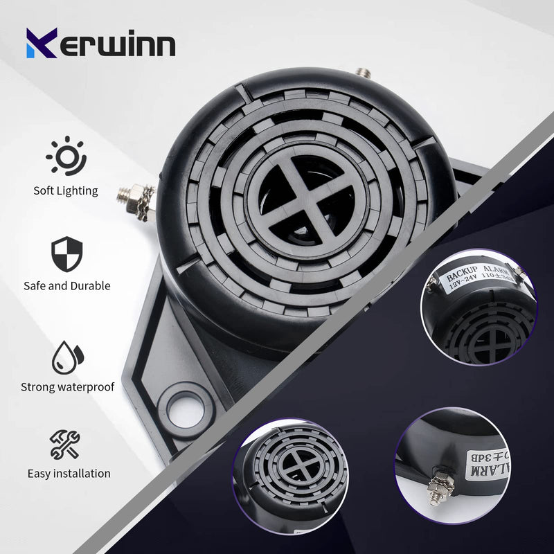 Backup Alarm 12V-24V 110±3DB,Waterproof Beeper Backup Alarm for Trucks,forklifts,Van Heavy Equipment (reversing Alarms for Vehicles) 1PC Circular