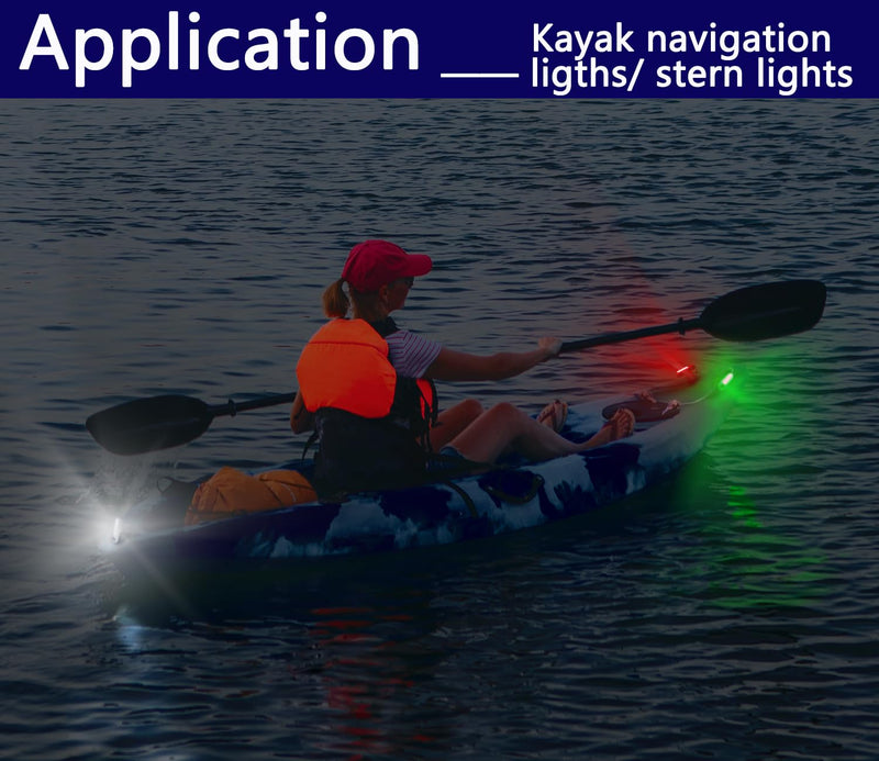 Amzonly 6Pack Kayak Lights for Night Kayaking- Battery Operated Navigation Lights for Boat, Jet Ski, Dinghy and Paddle Board