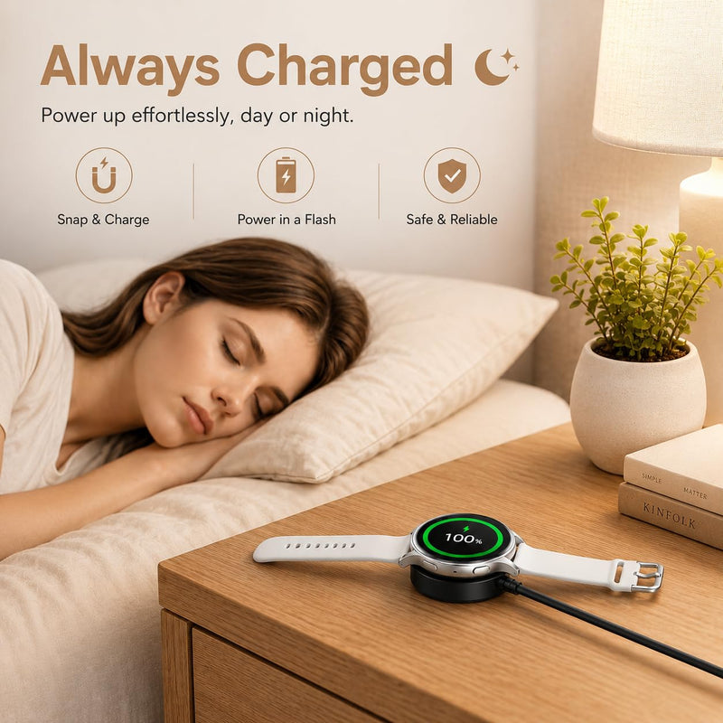 2 Pack Compatible with Samsung Watch Charger,3.3FT USB-C Magnetic Charging Cable for Galaxy Watch 8/8 Classic/Ultra/7/6/6 Classic/5/5 Pro/4/4 Classic/3/Active 2/Active/FE Replacement Charging Dock USB C
