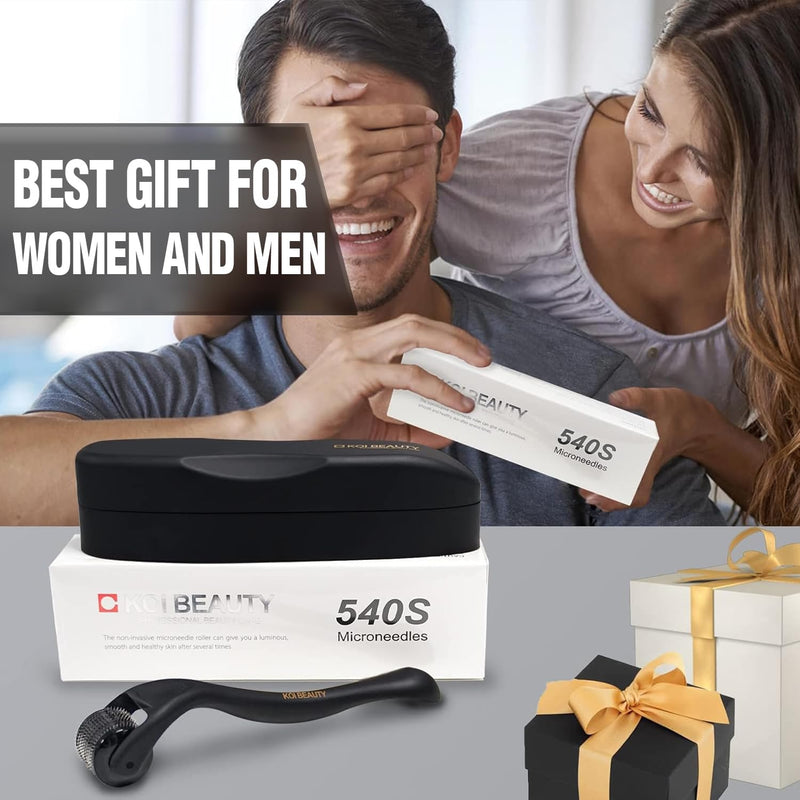  [AUSTRALIA] - KOI BEAUTY Derma Roller 0.5mm for Hair Growth, Microneedling Roller for Face Body Scalp, Beard Roller for Beard Growth, Micro Needling Roller 540 Titanium Needle for Men Women Home Use #0.5