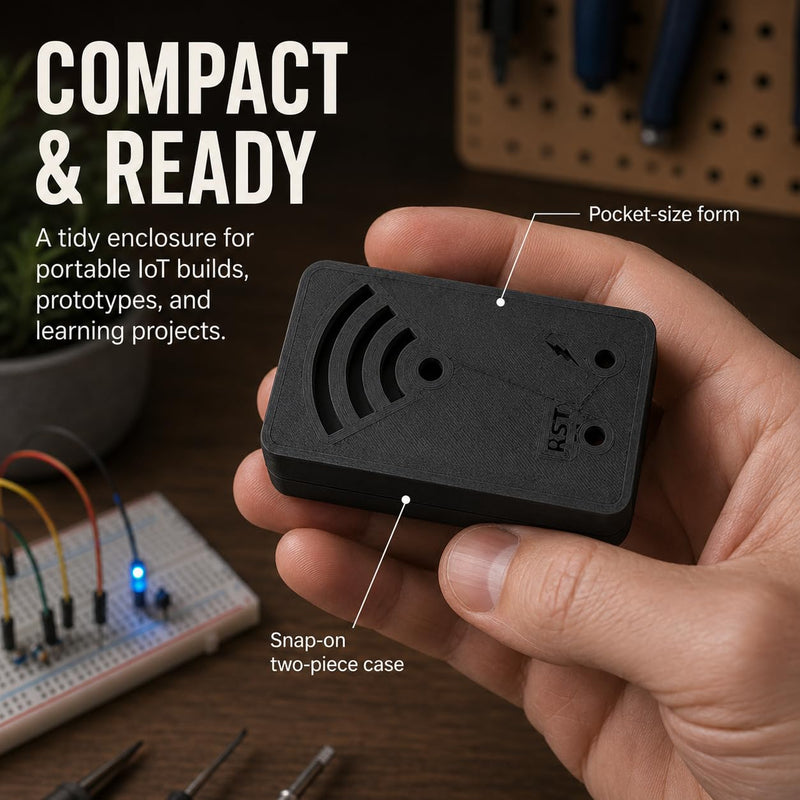 SplashNColor Protective Case Compatible with ESP8266 NodeMCU V2 – Snap-On Full Board Enclosure | Port Access | 3 Pack Housings for IoT Microcontroller Projects