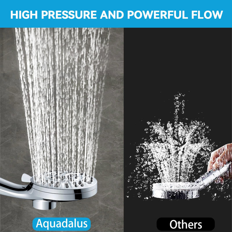 High Pressure Magnetic Shower Head with Handheld - Filtered Shower Heads with Hand Held Spray - 10 Modes Shower Head with 6 ft. Hose - Anti-Clog Nozzles,Bracket Brass Ball Joint, Silver With Magnetic Holder