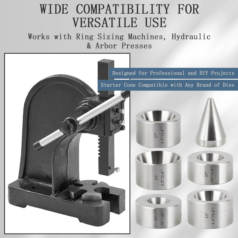 17 Degree Five Piece Set Folding Reduction Die Stainless Steel Stabilizer Folding Cone Die Set Coin Making Tool