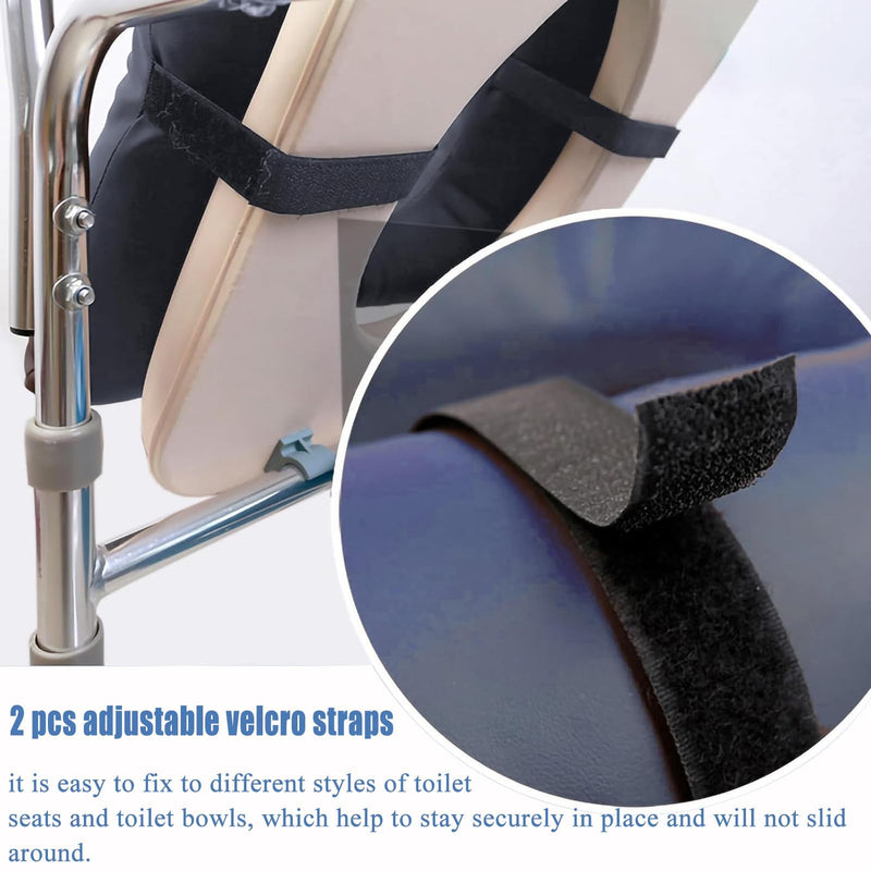 Bedside Commode Cushion - Washable 16.5" X 16.5" Thick Pad PU Cover with Fixing Straps for Commode Chair,Portable Toilet Seat Cushion for Seniors Raz Shower Chair Seat,Blue Blue normal