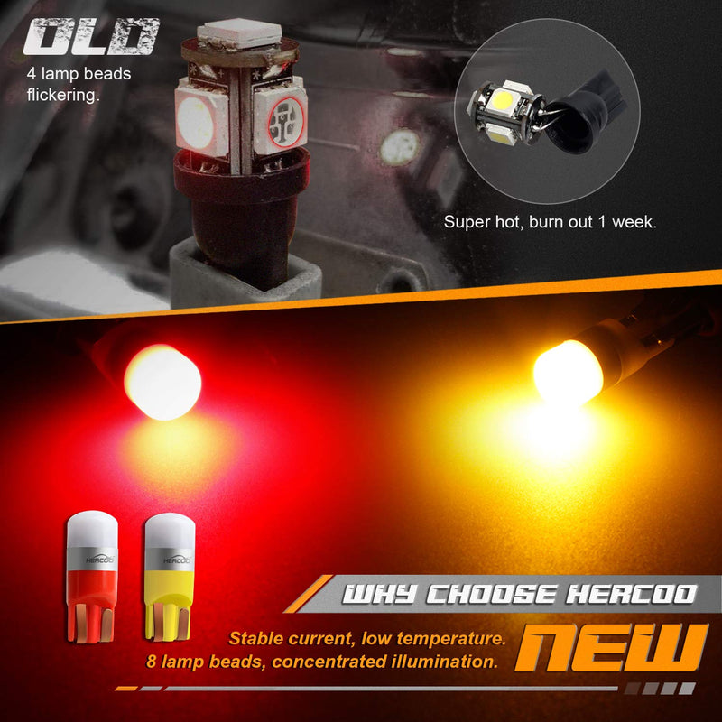 HERCOO Dually Bed Fender LED Side Marker Lights Front Rear Lamps Compatible with Ford 1999-2010 F350 F450 F550 Super Duty, Smoke