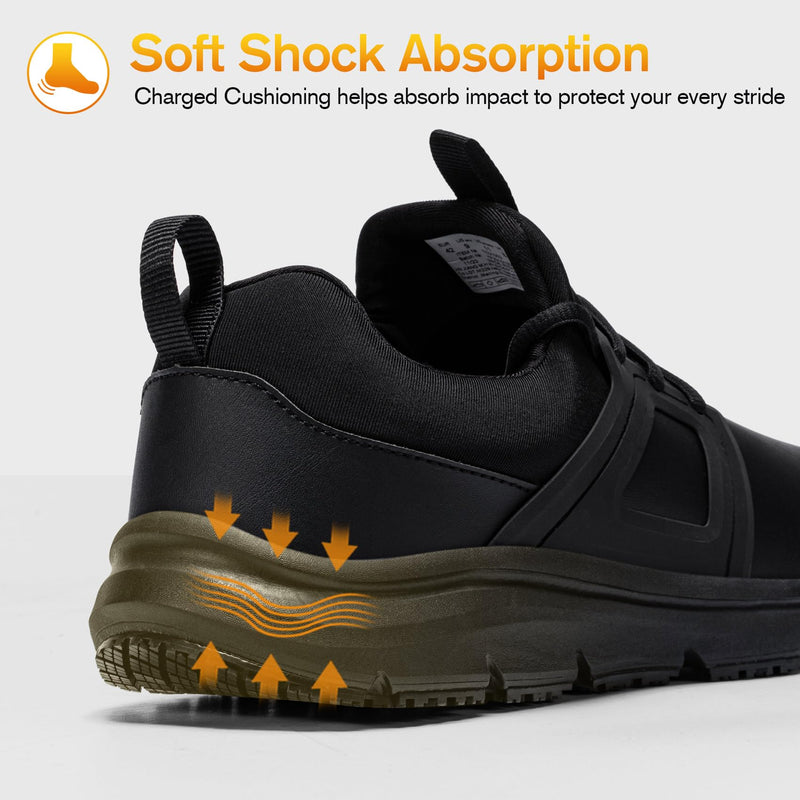 Non Slip Work Shoes for Mens Slip On Sneakers Waterproof Chef Kitchen Shoe Comfortable Slip Resistant Restaurant Footwear Hombre Zapatos de Trabajo, Black 10 Classic Black