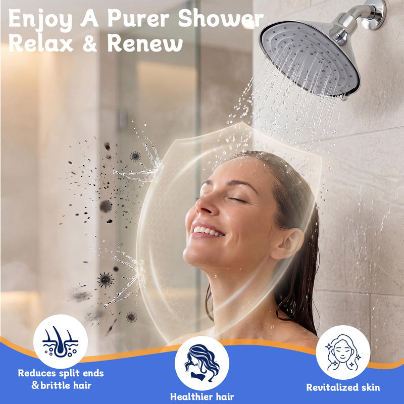 ShowerHead Filter Replacement Cartridge Compatible with Canopy All Fixed & Handheld Filtered Shower Heads, Shower Filters For Hard Water, 2 Pack White