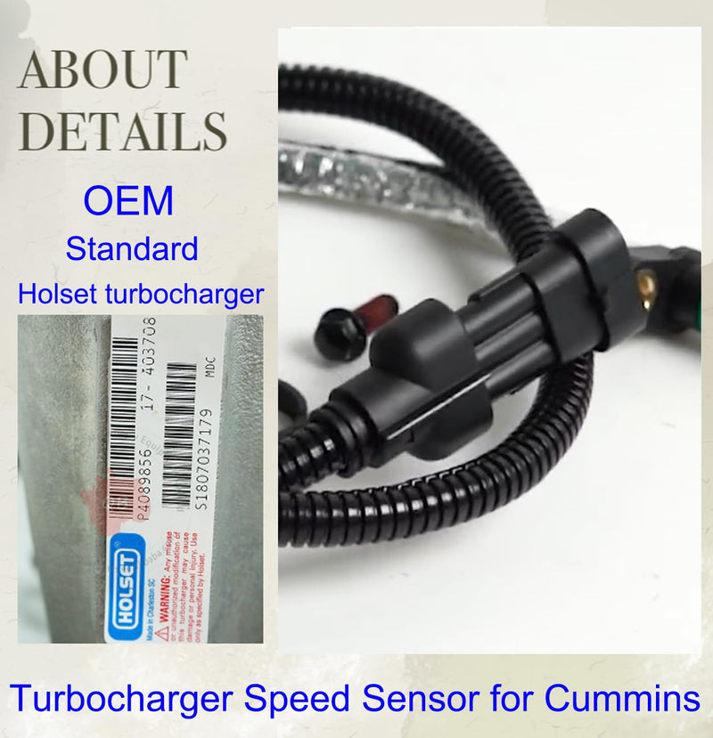 Turbocharger Speed Sensor RAM 6.7, Turbo Charger Output Speed Sensor for Cummins Holset ISB ISC ISX 6.7L Diesel Dodge RAM 2500 3500 4500 5500 4032806 CHENHO Turbocharger Speed Sensor For 2013-2018