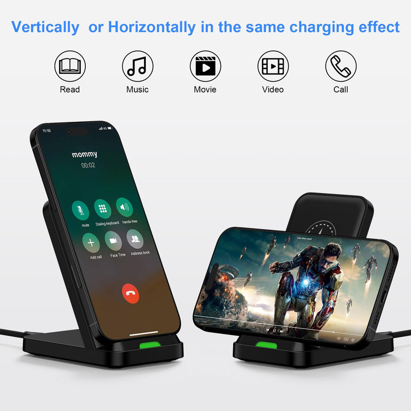 for Pixel 10 Pro Wireless Charger Stand for Google 10a/10Pro XL/10Pro Fold | Wireless Phone Charger Android with 18W AC Power Adapter for Google 9a/9/9 Pro/9 Pro XL/8a/8 Pro/8/7/7a/7 Pro/6/6 Pro/5/4