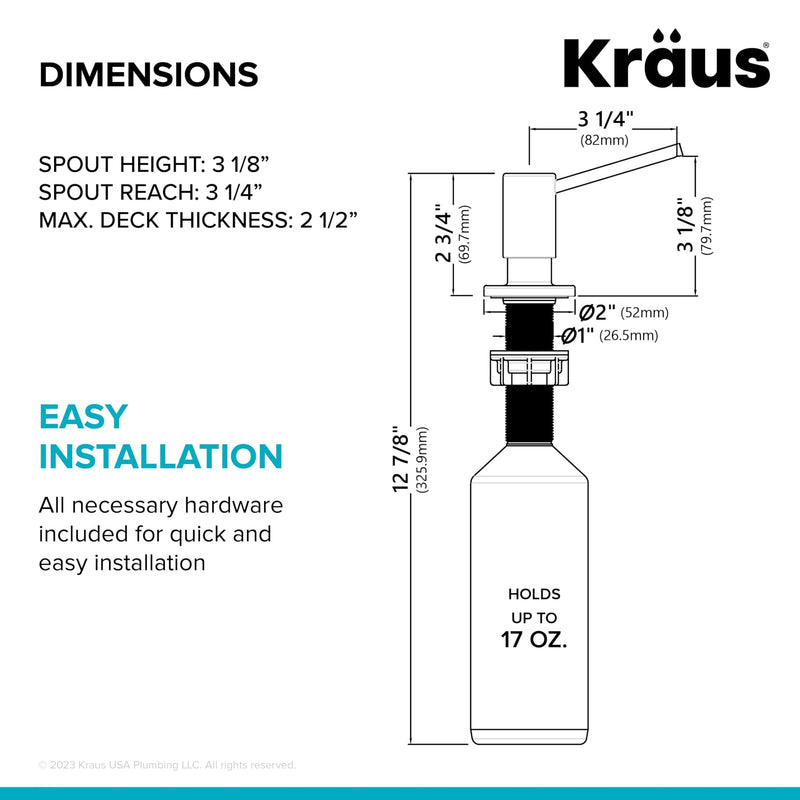 KRAUS Kitchen Soap and Lotion Dispenser in Spot-Free Antique Champagne Bronze, KSD-43SFACB Spot Free Antique Champagne Bronze
