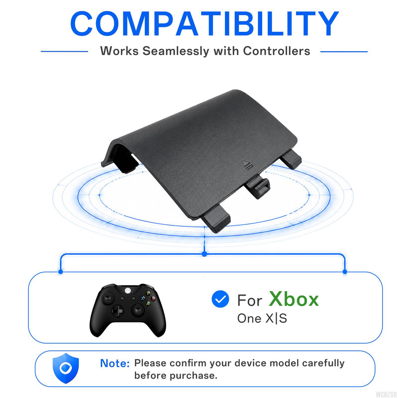 WCDZSU 4 Pack Battery Cover for Xbox One S, for Xbox One X Controller | Battery Back Replacement Cover Case Back Shell Holder Repair Changing Part for Xbox One Accessories, Black and White