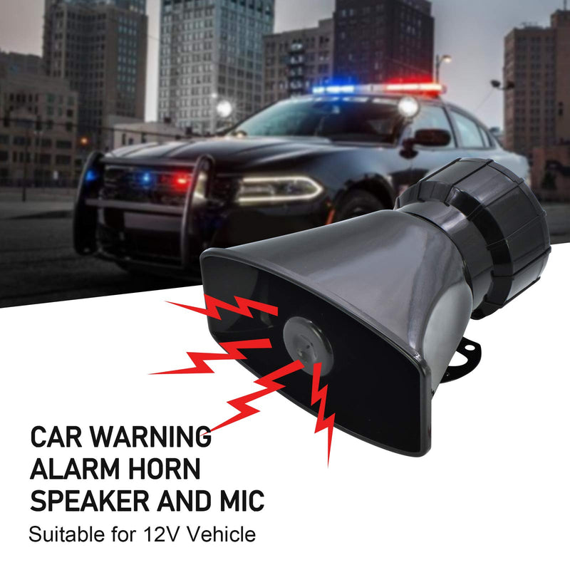 Safego Police Siren Speaker Car Pa System, Dc12v 100w 7 Tones Wired Handheld Microphone Loudspeaker Emergency Siren Electronic