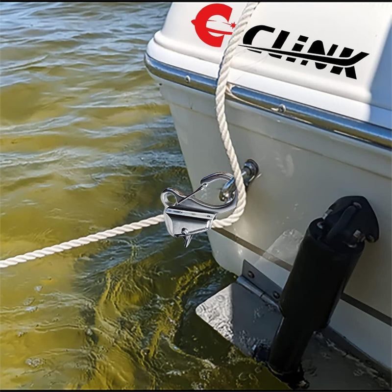 Hook 316 Stainless Steel, Knotless Anchor System with Quick Release Rope(Rope Not Included), Adjustable Cam Cleat Rope Lock,Holds 8000 lb.