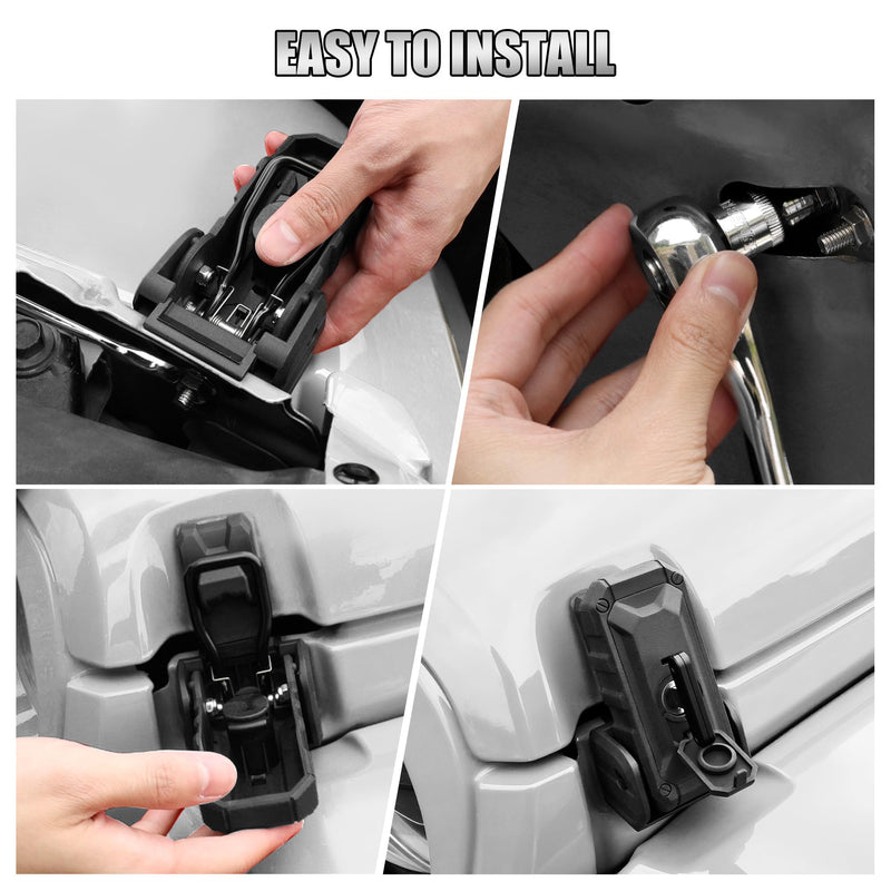 Locking Hood Latches for 2018-2026 Jeep Wrangler JL Accessories | Hood Latches Lock, Anti-Theft, No-Drill OEM Replacement, Eliminate Hood Flutter Bounce, With 2 Keys