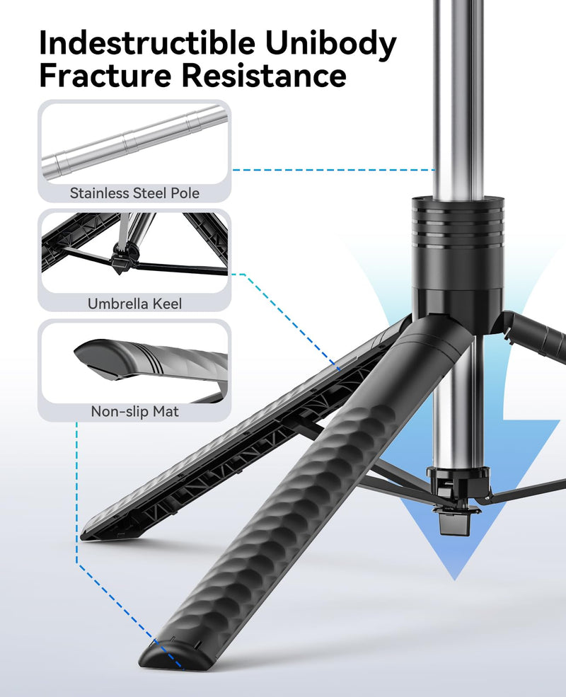 ORICO 75" Phone Tripod & Selfie Stick - 360° Rotatable Phone Holder for Multi-Angle Shooting, Wireless Remote, Extendable Stand for iPhone, Android, Camera, GoPro, Travel, Vlog, Recording - SPM190
