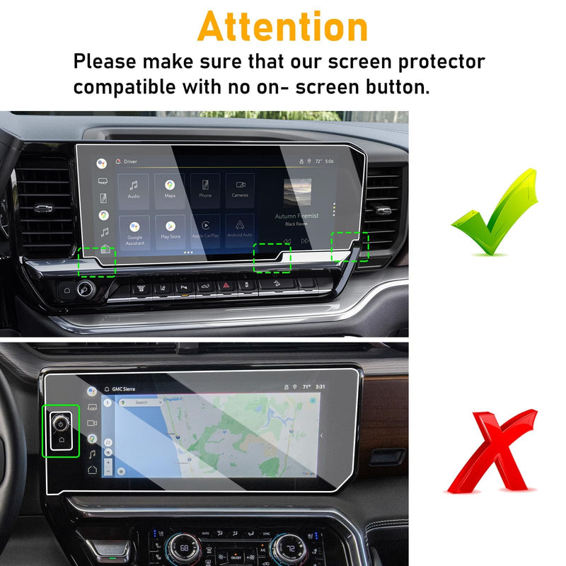 Moonlinks Tempered Glass Screen Protector 13.4" Compatible with 2022-2024 Chevy Silverado GMC Sierra 1500/2500/3500 Navigation Touchscreen Protector High Definition 9H Hardness Anti-Fingerprint for 2024 Silverado Protector 13.4inch