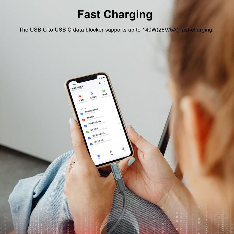 AreMe 4 Kinds of USB Type A & USB Type C Data Blocker Adapter, Blue-Grey | Only for Charge, Protect Against Juice Jacking