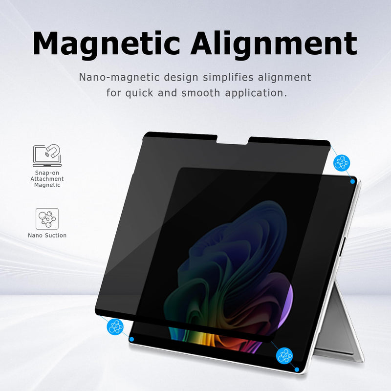 Megoo Privacy Screen Protector for Surface Laptop 7 15 Inch, Anti-Spy, Anti-Glare, Blue Light & UV Blocking, Magnetic Nano Technology, Removable Design Laptop 7 15"