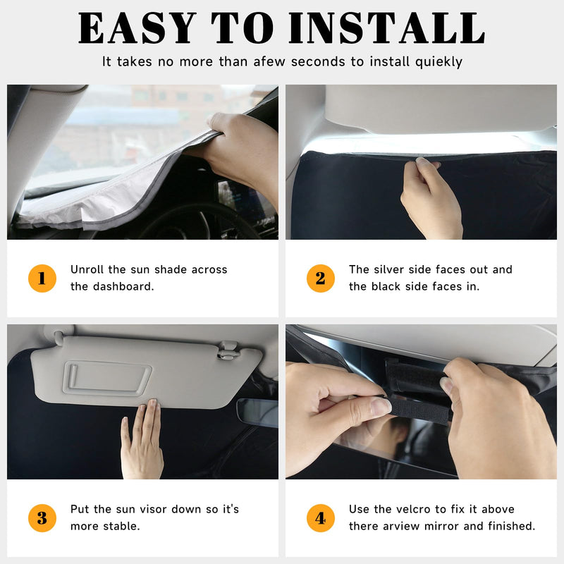 Car Windshield Sun Shade for Honda 2006-2011 Civic Accessories (OEM Design) Reflective Foldable Heat Insulation Sunshade for Ultimate Protection