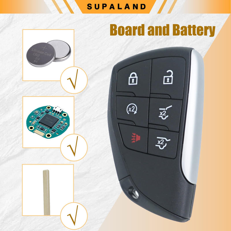 SUPALAND Smart Key Fob Keyless Entry Fits for Chevy Chevrolet Suburban Tahoe GMC Yukon 2021 2022 2023 2024 2025 Remote Control Replacement YG0G21TB2 6 Button
