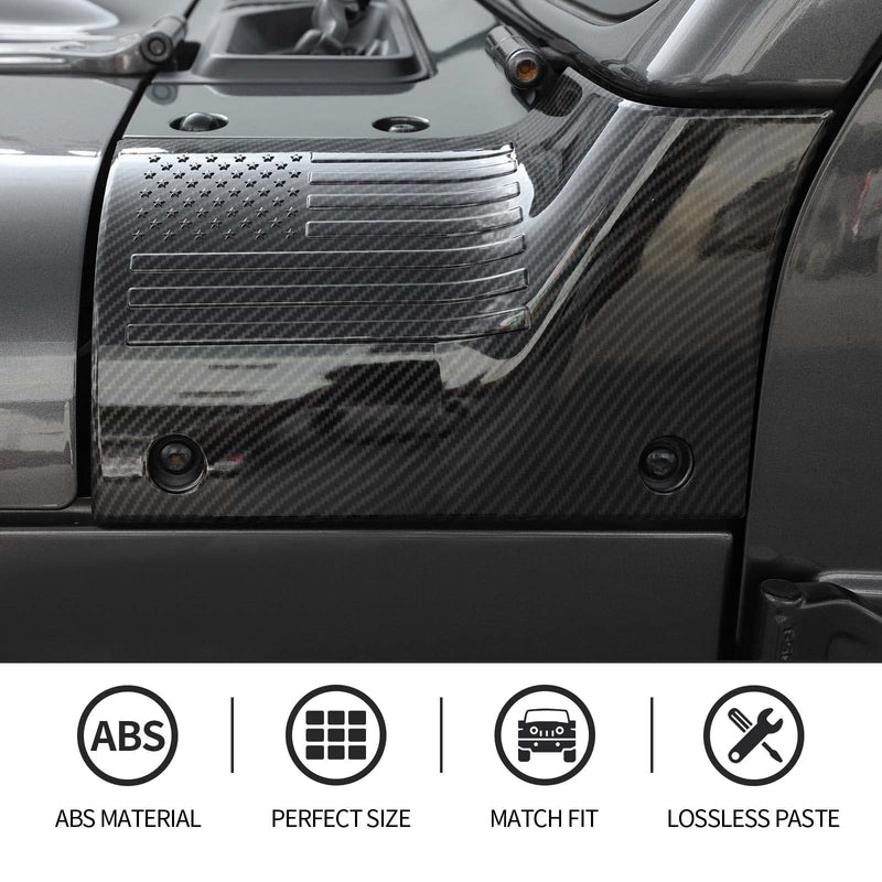CheroCar for Jeep JL Cowl Cover Body Armor Exterior Accessories for 2018-2022 Jeep Wrangler JL JLU & Jeep Gladiator JT 2/4 Door, (Carbon Fiber)… Carbon Fiber
