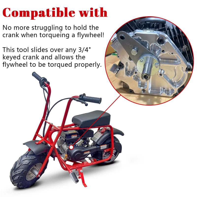 3/4" Crankshaft Holder Tool for 3/4" Cranks Aluminium Red