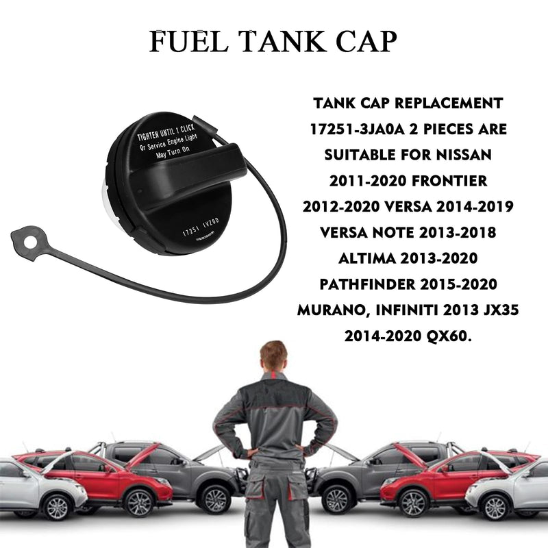  [AUSTRALIA] - Beypovk Gas Cap, Fuel Cap Replacement OEM #17251-3JA0A 17251-9BD0E, Car Accessories Fuel Tank Filler Cap Compatible with Nissan, Frontier, Murano, Altima, Infiniti （Black) black