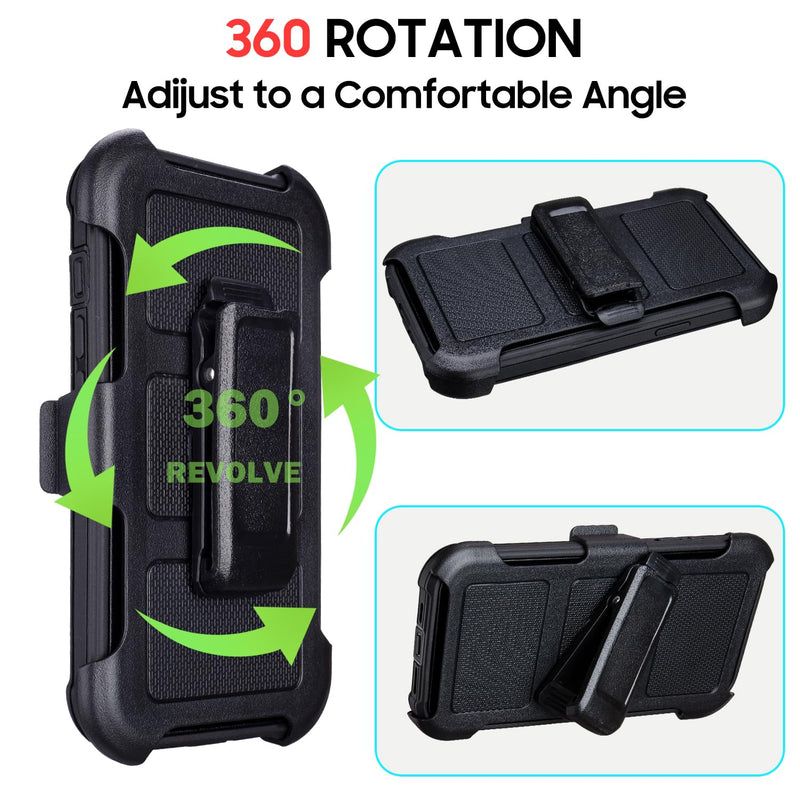 for Defender Phone Case iPhone 17e Case Belt Clip Holster Kickstand Black | for iPhone 17 e Case Heavy Duty iPhone17e Phone Case Rugged Dustproof Port Sturdy Protective Cover for Phone Case 17e Black