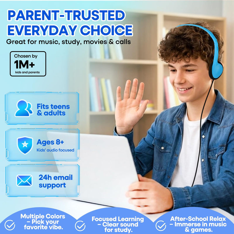 USB C Kids Headphones Bulk for Classroom School 10 Pack, Wired On-Ear Type C Headset for Students Compatible with Chromebook Laptop PC Tablet Smartphones (HY857C, 10 Mixed)