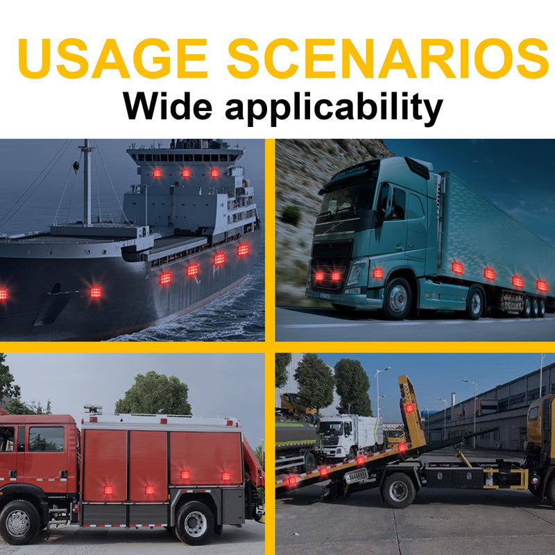 2PCS Magnetic Trailer Lights, Red Beacon Wireless Magnetic Strobe Lights Rechargeable Emergency Warning Lights Portable Surface Mount Strobe Lights for 12V 24V Trucks Car Trailer Vehicles Van