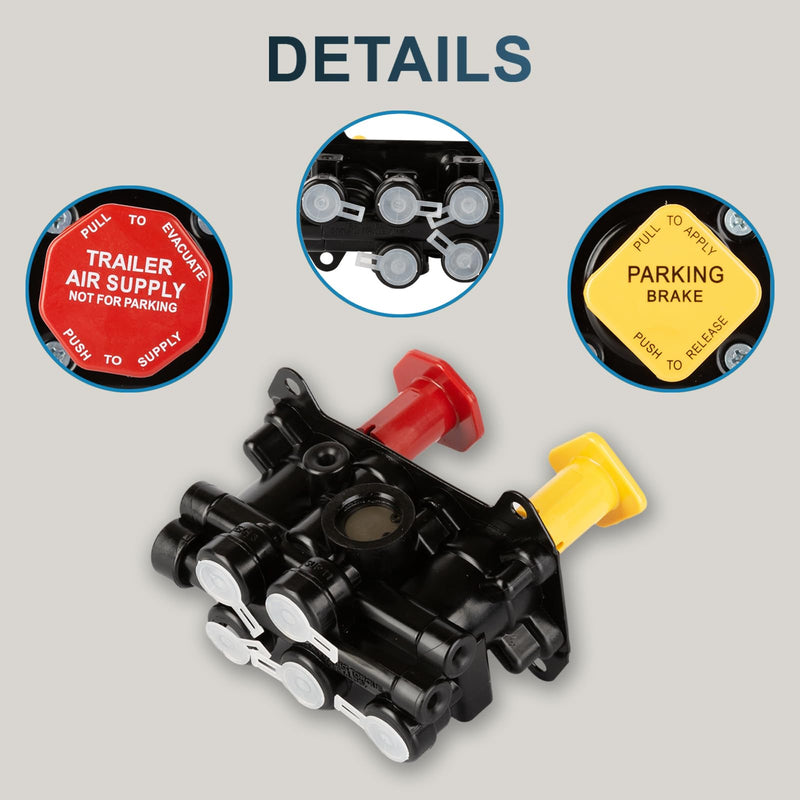 800516 MV3 Dash Control Valve Module, Trailer Parking Brake Compatible with Kenworth Peterbilt Volvo and Western Star Truck, Replace Bendix 065167 394979