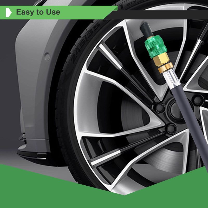 GODESON 2-Pack Locking Air Chuck, 1/4" FNPT All Metal Lock on Tire Chuck Quick Connect Tire valve, Closed Flow Green Inflator Nozzle for Air Compressor & Pressure Gauge-150PSI