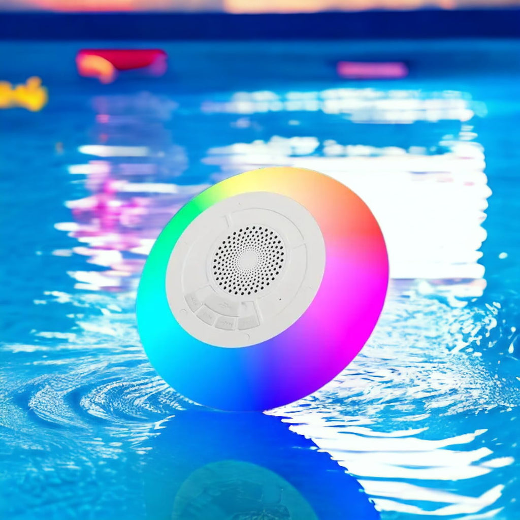 Portable Bluetooth Speaker, IPX7 Waterproof - Floating Pool Speaker Pool Speaker with colorful light speaker 8 Modes - Hands-free Hot Tub Speaker jacuzzi speaker Pool Speakers Bluetooth Waterproof