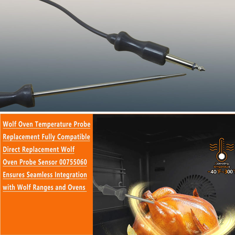  [AUSTRALIA] - 00755060 Meat Probe, Temperature Probe for Range Stove, Wall Oven, Grill, Baker 492332 00492332 replace ment