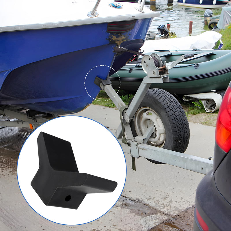 Kesoto 6 Inch Mounting Width Boat Trailer Non Marking Black Molded Rubber V Bow Stop