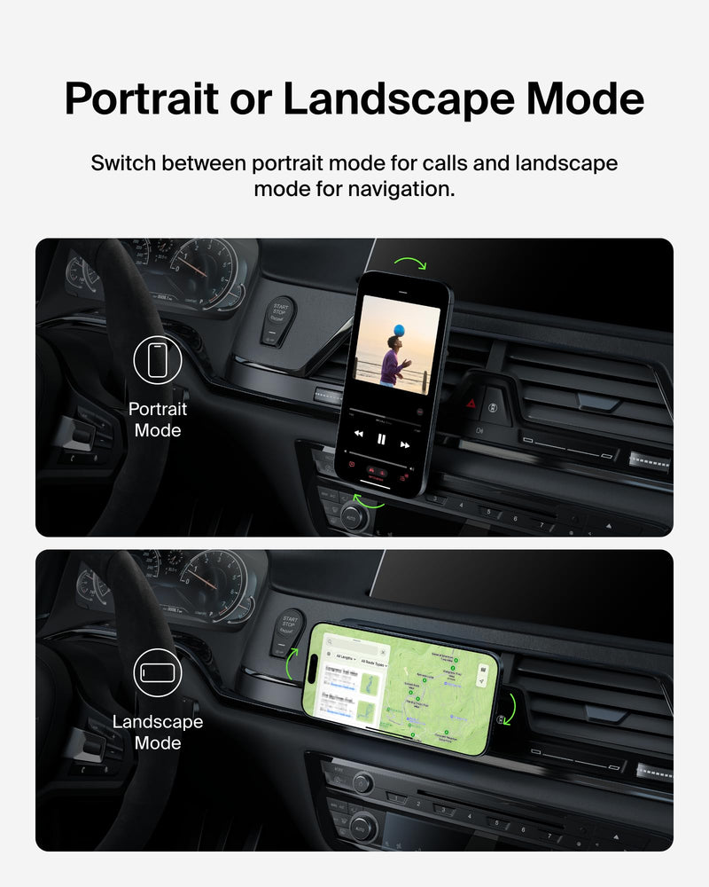 Belkin Magnetic Vent Mount Pro, MagSafe-Compatible Phone Holder for iPhone | Car phone mount, iPhone 17/16/15, Pixel 10 compatible, air vent mount, hands-free driving, road trips New