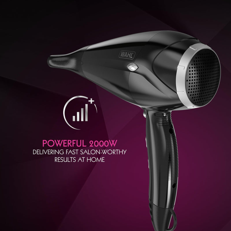  [AUSTRALIA] - Wahl Power Shine Dryer, Cool Shot Button, 3 Heat and 2 Speed Settings, Adjustable Temperature, Quick Dry Airflow, Fast Drying, Enhance Curls and Waves