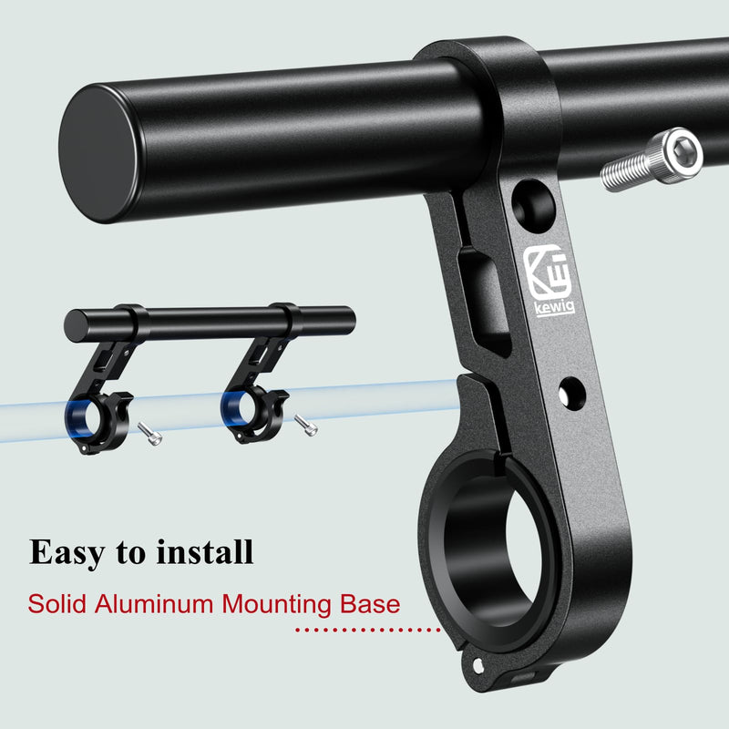 BRCOVAN Aluminum Alloy Handlebar Extender Extensions with 11.81'' Long Cross Bar with Double Clamp Mounting Base Fit 0.875'' / 1'' / 1.125'' / 1.26'' Handlebars for Bike Bicycle Motorcycle Scooter ATV