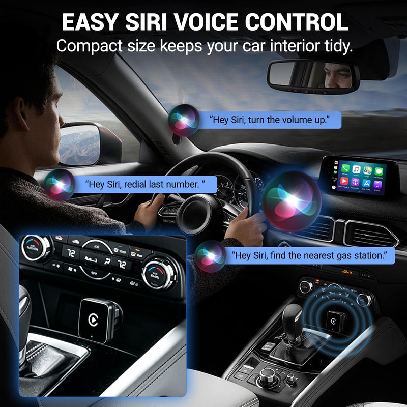 2-in-1 Wireless CarPlay Android Auto Adapter, Plug & Play CarPlay Adapter,Fast Auto Reconnect,Convert Wired to Wireless for Factory Cars,Wide Compatibility for Most Cars Black